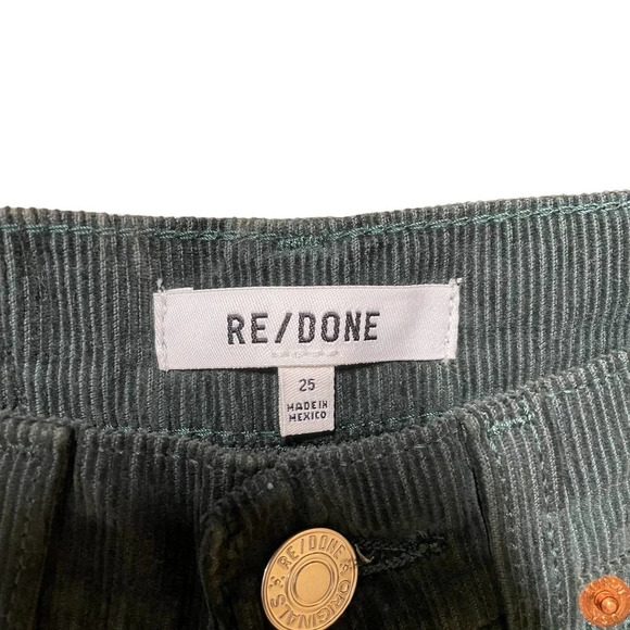 RE/DONE 70s Loose Flare Green Corduroy Jeans‎ Size 25 - Picture 4 of 13